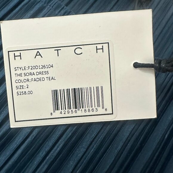 New Hatch The Sora Faded Teal Maternity Pleated Midi Dress Size 2 Minimalist - Picture 8 of 11